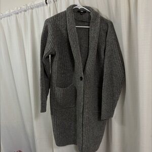 Uniqlo Gray Ribbed Knit Cardigan XS